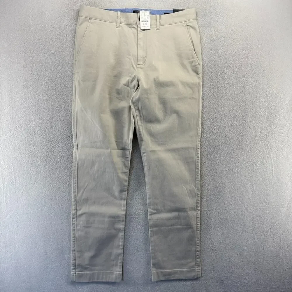 J Crew Pants mens 33x30 (34x31) Beige Chino Khaki Original Preppy Boat Yacht NEW